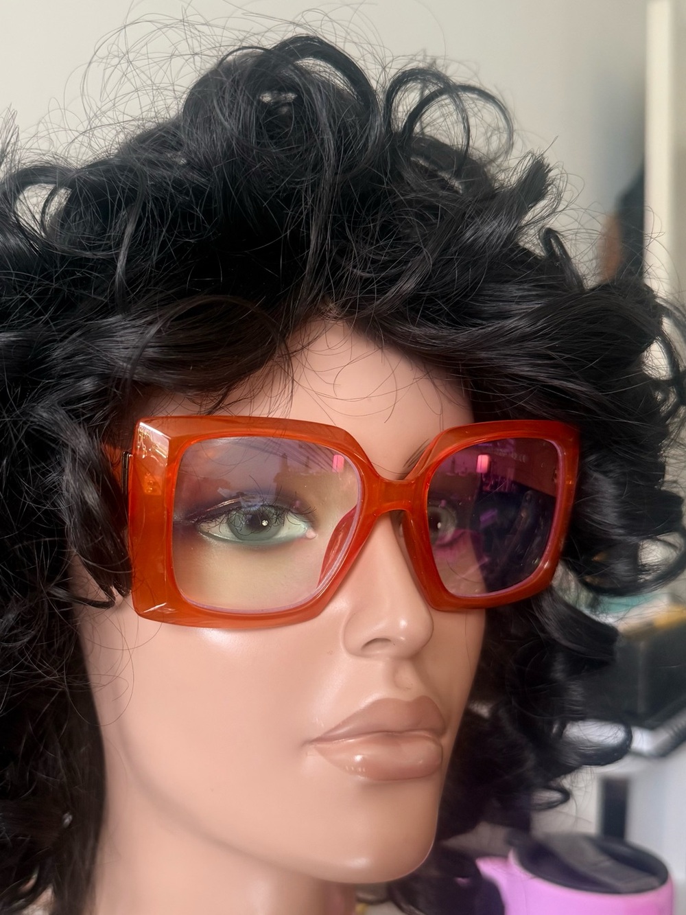2.75x Large Frame Tangerine Color Reading Glasses
